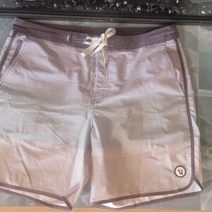 Vuori Gray Quick-Dry Board Shorts with Drawstring Waist